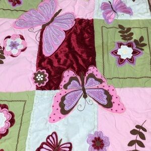 Baby blanket Whimsical Butterfly Patchwork Throw Blanket - Pink, Green, lot of 9